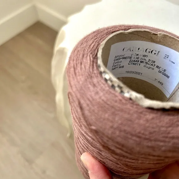 Light Mauve Purple/Dusty Rose Yarn Cone 100% Cashmere New Weaving Woven Knitting - Picture 4 of 4